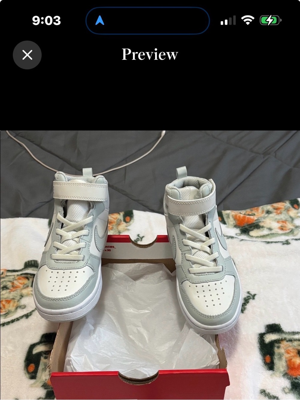 Nike Light Gray and White High-Top Sneakers